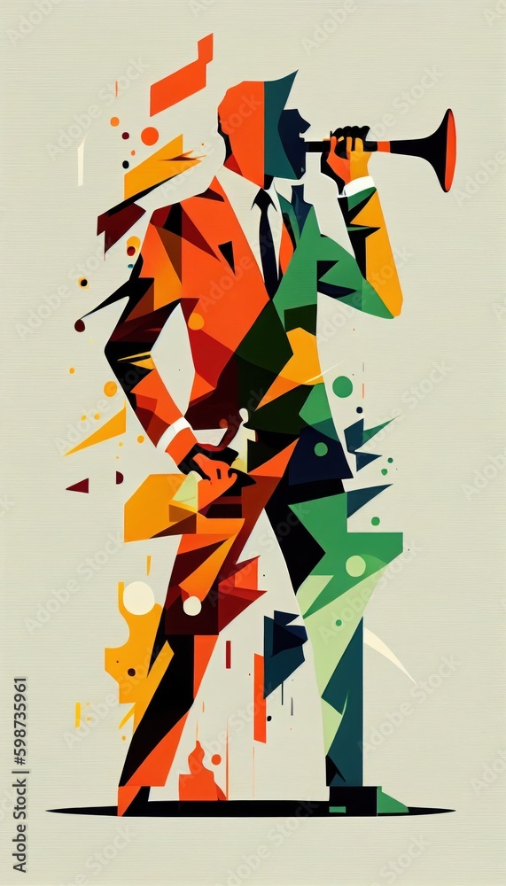 Abstract jazz colorful collage by Generative AI