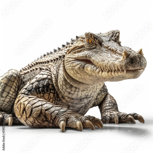 Crocodile isolated on white background  Generative AI 
