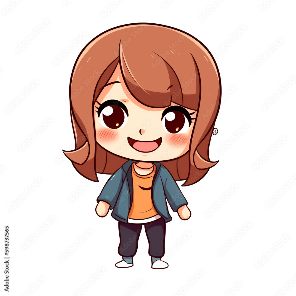 cute cartoony chibi character PNG cute cartoony chibi character PNG