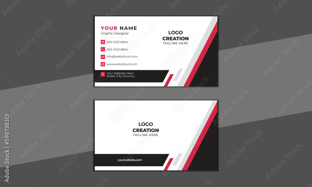 Personal visiting card with company logo. Creative and modern business card template. modern business card design. Vector illustration print template.