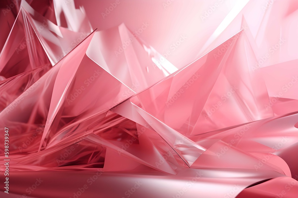 3D Render of pink Abstract Ethereal Glass Shards Background 3D Render of pink Abstract Ethereal Glass Shards Background