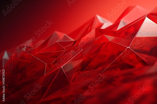 3D Render of red Abstract Ethereal Glass Shards Background