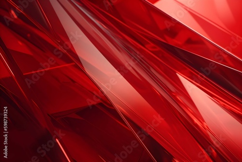3D Render of red Abstract Ethereal Glass Shards Background