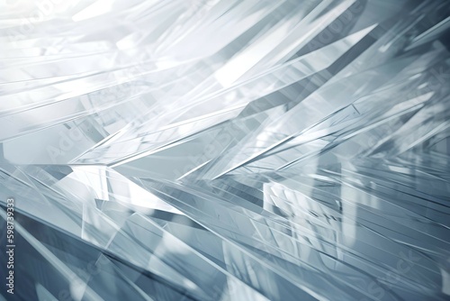 3D Render of white Abstract Ethereal Glass Shards Background