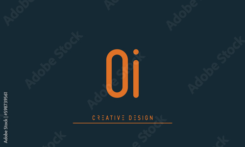 Alphabet letters Modern Creative logo OI , IO