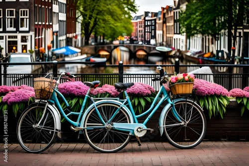 Vászonkép bicycle with flowers