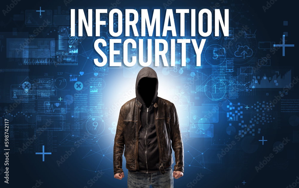 Faceless man with online security concept Faceless man with online security concept