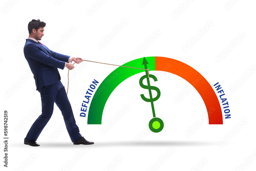 Inflation and deflation business concept Inflation and deflation business concept