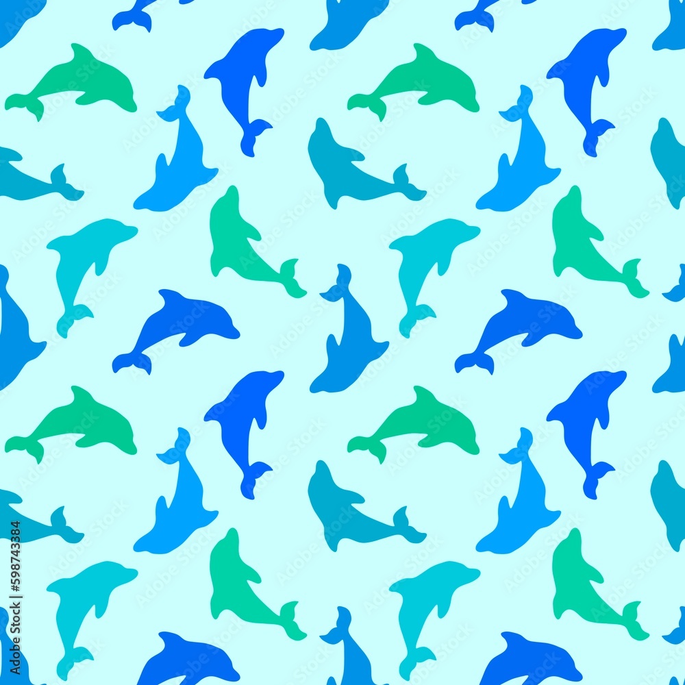 Summer animals seamless dolphins pattern for wrapping paper and kids clothes print and fabrics and linens Summer animals seamless dolphins pattern for wrapping paper and kids clothes print and fabrics and linens