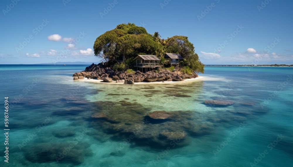 A private island villa ai, ai generative, illustration