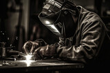 Welding, welder, soldering man Photography. AI generative