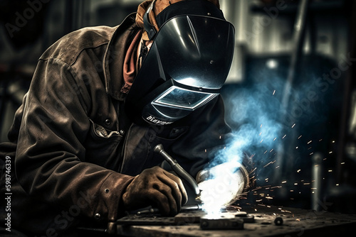 Welding, welder, soldering man Photography. AI generative © SANGHYUN