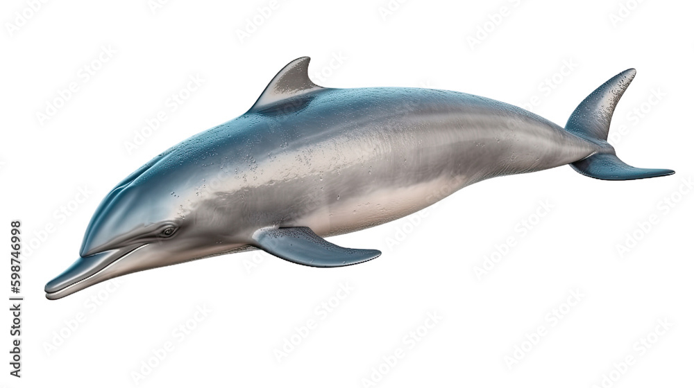Fototapeta premium Dolphin isolated on transparent background created with generative AI technology