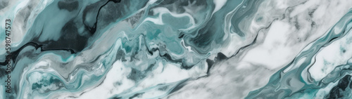 Teal marble banner Generative AI