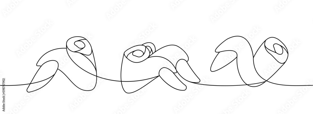 Chicken wings set one line continuous drawing. Chicken meat continuous one line illustration. Vector minimalist linear illustration.