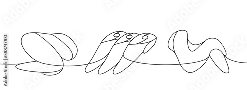 Set of chicken wings one line continuous drawing. Chicken meat continuous one line illustration. Vector minimalist linear illustration.