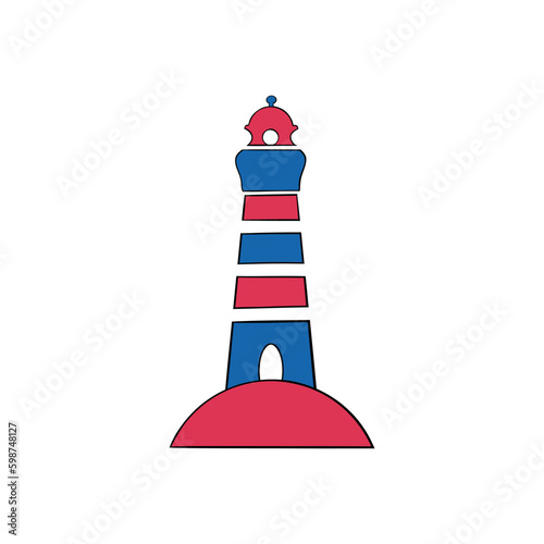lighthouse icon on white