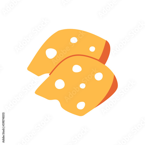 Pieces of cheese icon. Cheese products silhouette. Vector illustration.