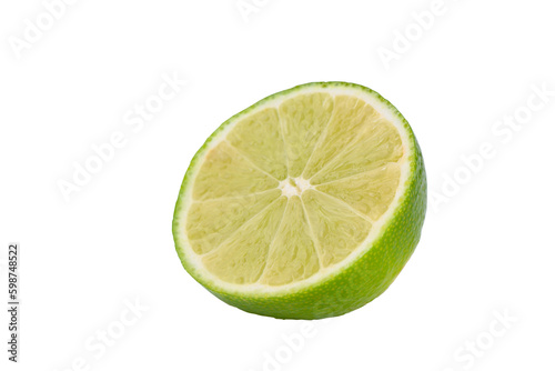 isolate sliced ​​lime on white background isolate