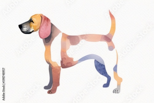 Watercolor image of a dog. Generative AI