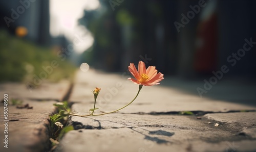 A Flower Growing From A Crack In The Ground, Red Roses, Chrysanthemum, Orchid, Amaryllis, Tulip, Peony, Calendula, Gerbera, Pink Lily, Lotus Flower, Carnation, Lily Flower, Zinnia, Gladiolus