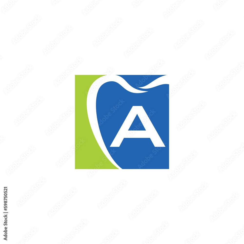 Tooth and Letter A Logo Design 005 Tooth and Letter A Logo Design 005