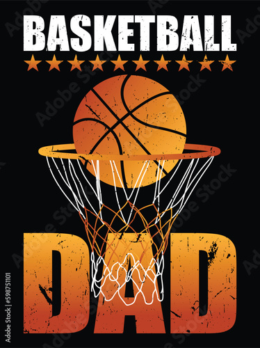 Basketball dad t-shirt design for basketball lovers in illustration, eps_10.	

