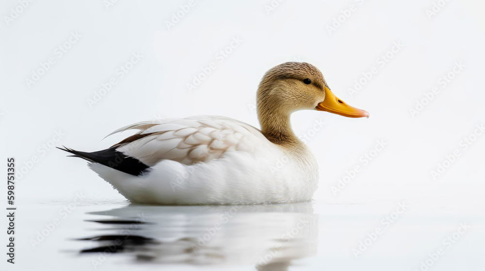 duck on minimalist white background, generative ai duck on minimalist white background, generative ai