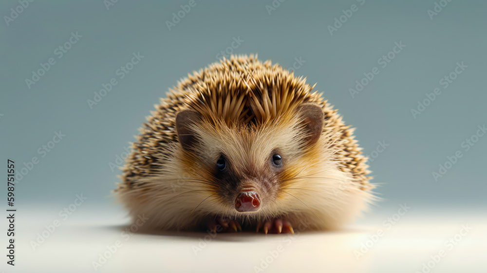hedgehog on minimalist white background, generative ai hedgehog on minimalist white background, generative ai