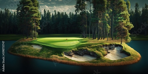 Panoravic view of golf course