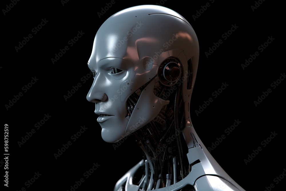 illustration, humanoid head, ai generative illustration, humanoid head, ai generative