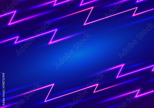 Abstract Neon Lightning Pattern Background