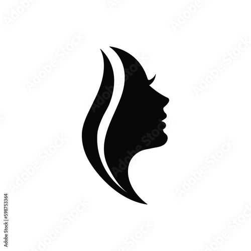 Girl logo icon vector.