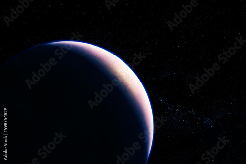 Fototapeta Naklejka Na Ścianę i Meble -  A fantastic exoplanet in dark space. Elements of this image furnished NASA.