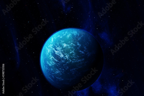 A fantastic exoplanet in dark space. Elements of this image furnished NASA. © Artsiom P
