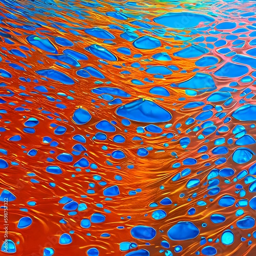 Synthetic Sea: An abstract representation of the sea, created with synthetic shapes and bright colors4, Generative AI photo