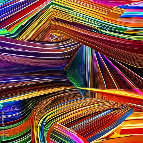 Digital Symphony: An abstract representation of a symphony, created with digital shapes and bold colors2, Generative AI
