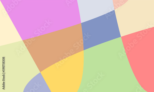 Abstract background with colored squares in pastel colors. Colorful abstract background in pastel colors with squares, rectangle, and triangle shapes in abstract modern art style