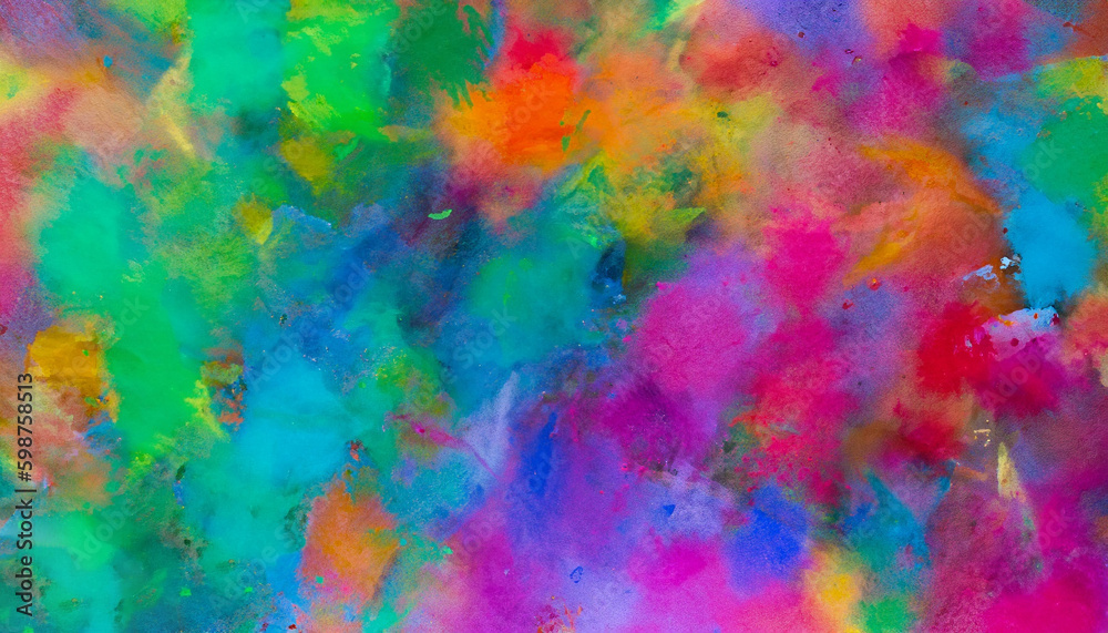 A Messy colorful background, artistic paint brush strokes on canvas colorful background - Generative Ai