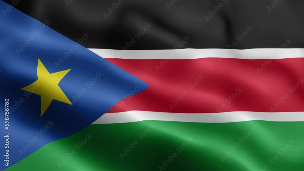3D animation loop South Sudan flag 3D animation loop South Sudan flag