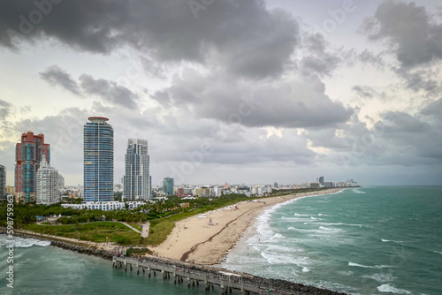 Scenic view of Miami Beach skyline, Florida, United States. © A. Emson