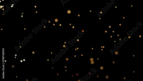 video clip yellow light balls on black background