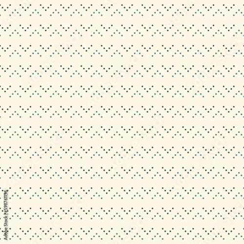 Polka dot seamless pattern. Repeated dotted zigzag stripes texture. Round spots motif. Mini circles abstract wallpaper