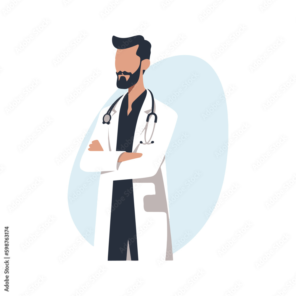 doctor with stethoscope vector illustration. flat doctor illustration. Hospital icon. doctor icon.