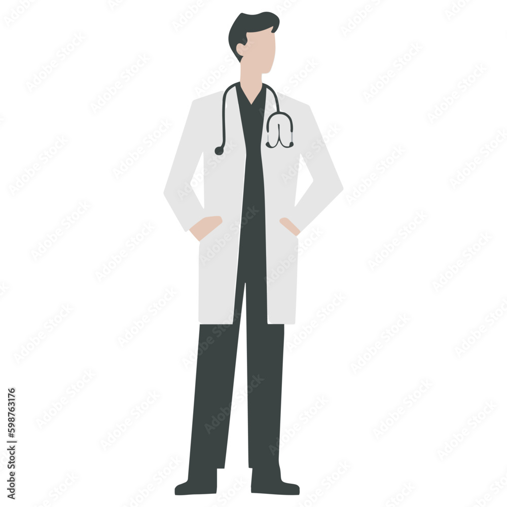 doctor with stethoscope vector illustration. flat doctor illustration. Hospital icon. doctor icon.