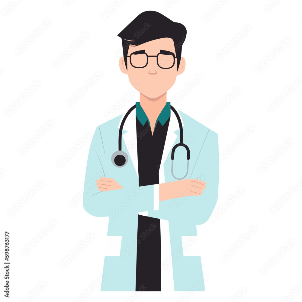 doctor with stethoscope vector illustration. flat doctor illustration. Hospital icon. doctor icon.