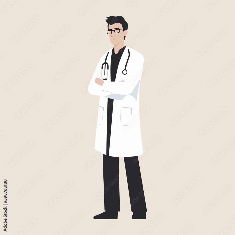 doctor with stethoscope vector illustration. flat doctor illustration. Hospital icon. doctor icon.