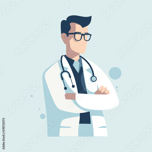 doctor with stethoscope vector illustration. flat doctor illustration. Hospital icon. doctor icon.