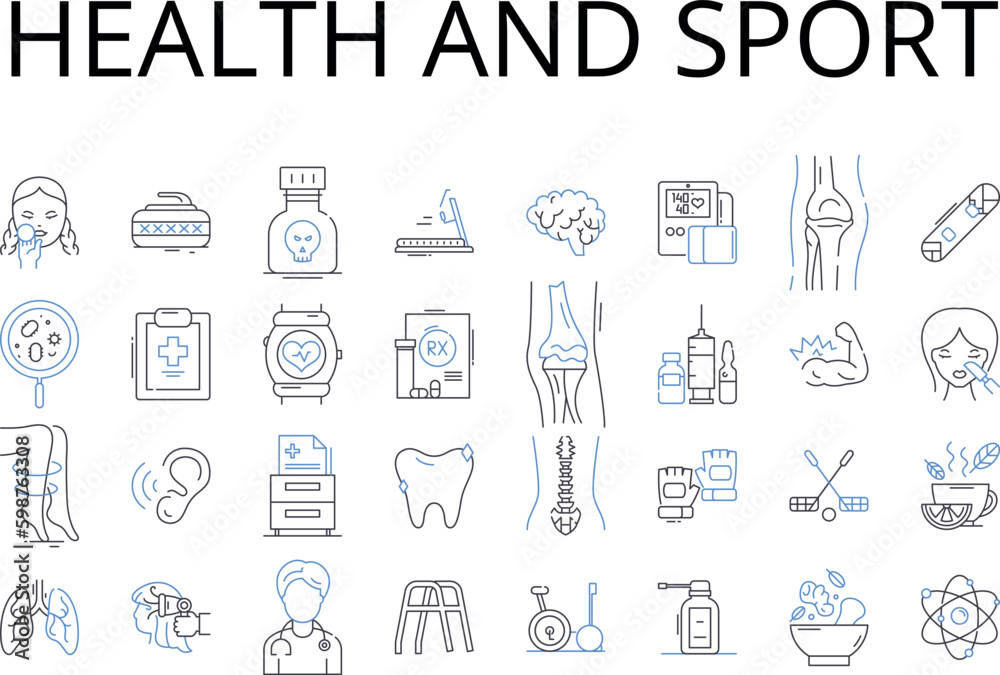 Health and sport line icons collection. Fitness, Exercise, Wellness, Physical activity, Workouts, Training, Nutrition vector and linear illustration. Diet,Workout regimen,Aerobics outline signs set Health and sport line icons collection. Fitness, Exercise, Wellness, Physical activity, Workouts, Training, Nutrition vector and linear illustration. Diet,Workout regimen,Aerobics outline signs set