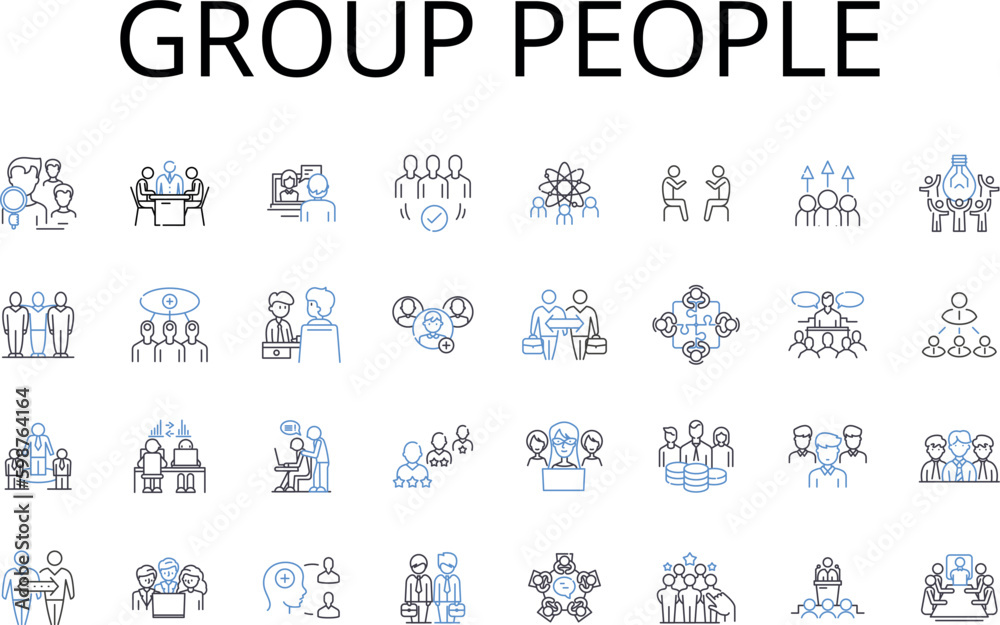 Group people line icons collection. Bunch crowd, Assembly congregation, Gathering party, Team squad, Pair couple, Duo some, Trio threesome vector and linear illustration. Quartet foursome,Mob throng Group people line icons collection. Bunch crowd, Assembly congregation, Gathering party, Team squad, Pair couple, Duo some, Trio threesome vector and linear illustration. Quartet foursome,Mob throng